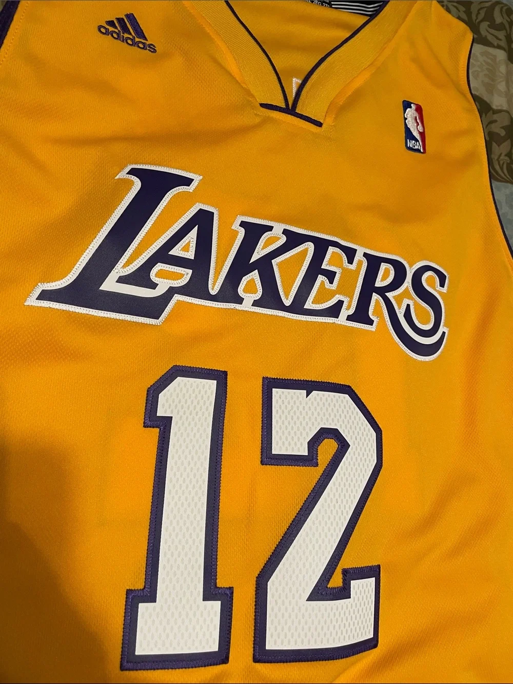 Adidas Los Angeles Lakers Gold #12 Basketball Jersey Howard size xxl patchwork